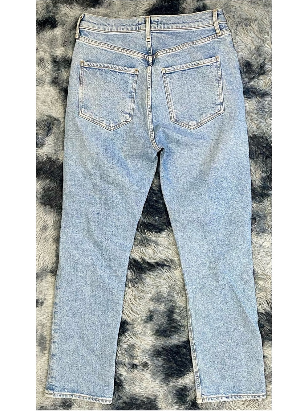 Agolde Riley High Rise Straight Light Washed Denim Jeans - Picture 3 of 3